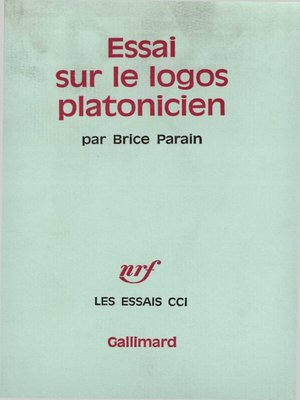 cover image of Essai sur le logos platonicien